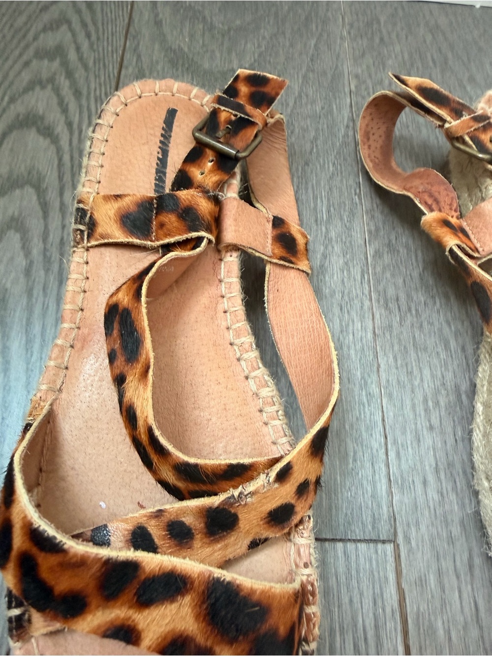 Madewell Leopard Print Espadrille Sandals - Brown/Black - Picture 4 of 4
